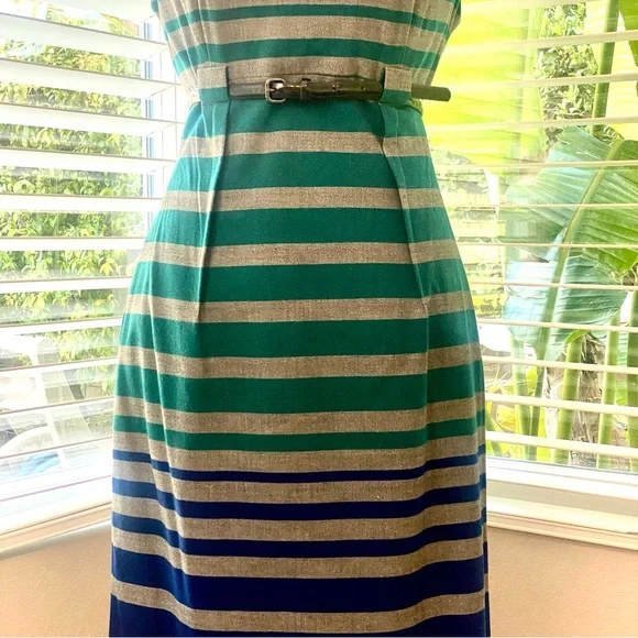 Calvin Klein Sleeveless Midi Dress w/ Belt Cinched in at waist Size 2 - Picture 7 of 15